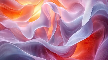 Obraz premium Abstract Swirling Pastel Fabric Textures in Warm Hues