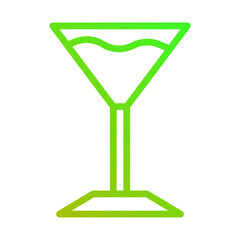 Gradient Martini Glass Elegant Vector Icon Art