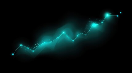 Abstract glowing graph with rising trend line symbolizing business growth and data-driven success.