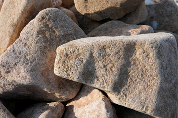Natural beauty reveals textures of stones under sunlight