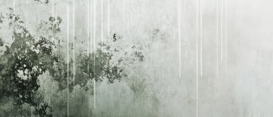 Obraz premium Delicate plum rain patterns on textured washi, soft misty gray and light green, evoking summer showers