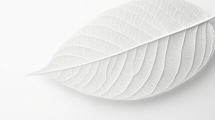 Obraz premium Delicate White Leaf on a Soft Background