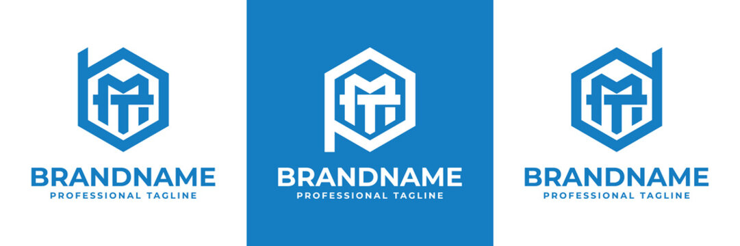 Letters BMT PMT DMT Hexagon Logo, for BMT BTM PMT PTM DMT DTM initials