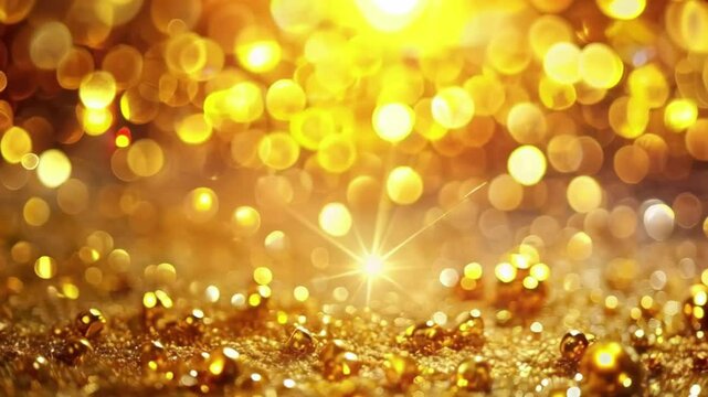 Abstract background. Trendy business website template with copy space. Nice gold texture with gold transparent stripes. Raster image. Smooth lines, circles