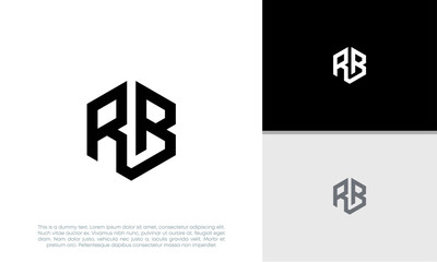 Initials RB logo design. Initial Letter Logo. Innovative high tech logo template.	