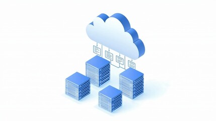 Cloud computing concept, interconnected network and data storage in the digital era