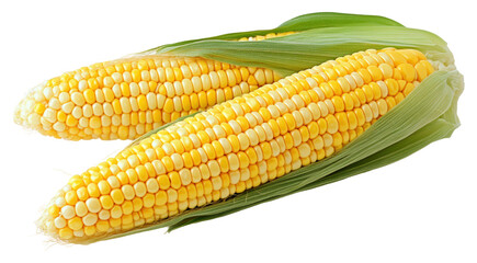 Harvesting fresh corn farm food rural setting isolated on transparent background