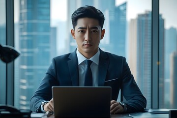 Fototapeta premium businessman working on laptop