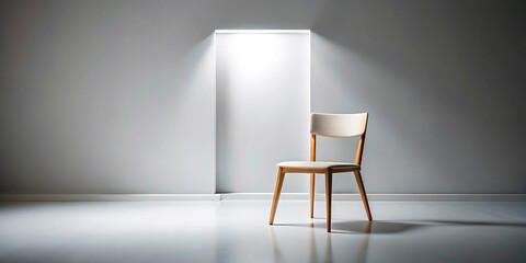 white chair on a wall