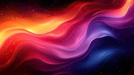 Obraz premium Cosmic Waves Of Vibrant Hues Dance Across The Night Sky