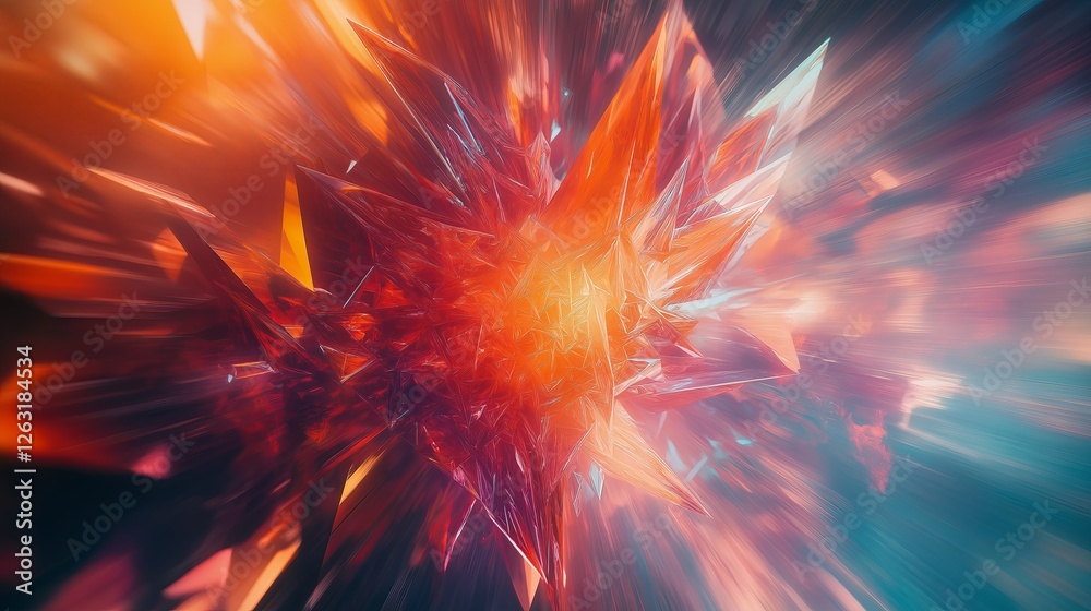 Poster A fractal vortex of shifting multicolored triangles