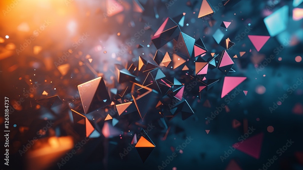 Poster A fractal vortex of shifting multicolored triangles