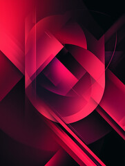 Obraz premium Bold abstract wallpaper creation featuring dynamic geometric shapes and vibrant red hues enhancing modern design aesthetics