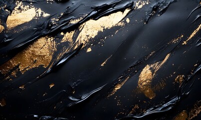 Abstract black background with golden streaks creating a luxurious and modern feel