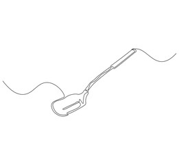 Obraz premium Spatula kitchen continuous line. Continuous one line drawing spatula. Spatula, equipment concept. Single line drawing