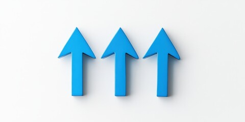 Centered blue arrow with a sharp, tapered tip elegantly points leftward, creating dynamic movement within the composition