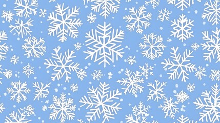 Snowflake Pattern on Blue Background for Winter and Holiday Designs