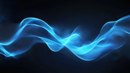 Obraz premium Ethereal Blue Waves Flowing in a Digital Abstract Style