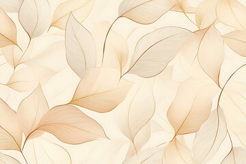 Delicate Beige Leaf Design for Home Decor