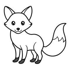 Cute fox silhouette vector illustration 