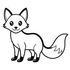 Cute fox silhouette vector illustration 