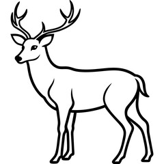 Deer silhouette vector illustration 