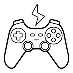 Gaming controller with a lightning effect  vector illustration 