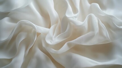 Obraz premium Smooth white fabric with elegant folds and texture