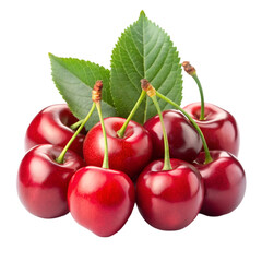 Ripe of cherry isolated on transparent background