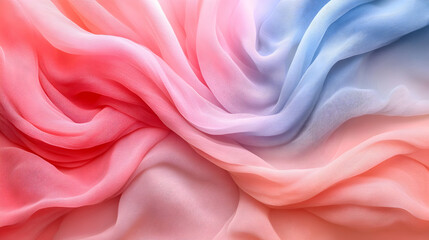 Fototapeta premium Pastel ombre fabric swirls, soft texture, background, design