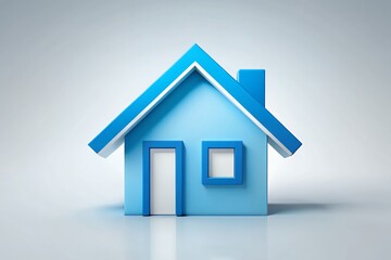 3d house model for real estate and mortgage Simple house on white floor with empty wall background in real estate sale or property Logo house.