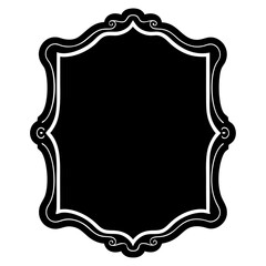 Picture frame featuring a softly contoured border silhouette vector illustration 