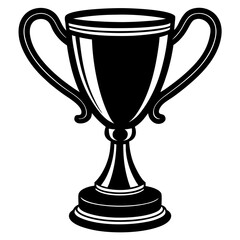 Trophy cup silhouette vector illustration 