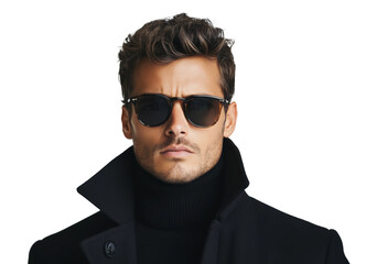 Obraz premium Fashionable sunglasses model studio portrait urban isolated on transparent background