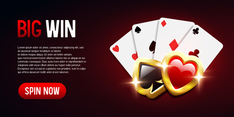 Casino banner for website. Vector illustration.