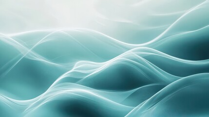Soft Turquoise Wave Patterns in Abstract Design