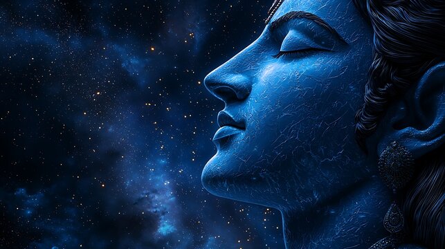Serene Celestial Being A Digital Art Portrait.