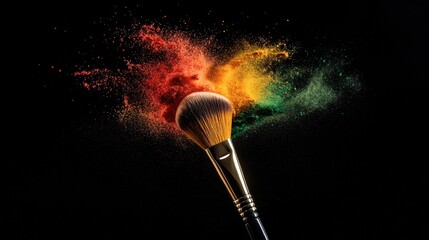 Colorful Powder Explosion from Makeup Brush