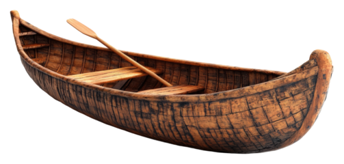 Canoe rowing adventure on serene lake outdoor activity nature isolated on transparent background