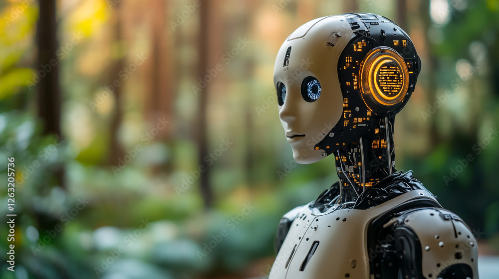Poster advanced humanoid robot artificial intelligence technology future ai modern design system machine