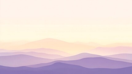 Serene Lavender Mountains Under a Soft Sky