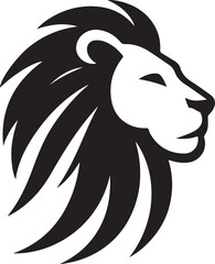 Lion head silhouette vector art illustration