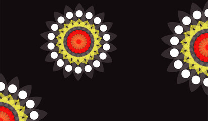 Black Flower Ornament For Sticker