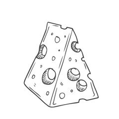 Hand drawn Cheddar Cheese Sketch Illustration