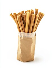 Healthy snacks for dogs in a paper bag, natural pet treats with wholesome ingredients, nutritious canine-friendly snacks in eco-friendly packaging, sustainable pet care, holistic dog nutrition.