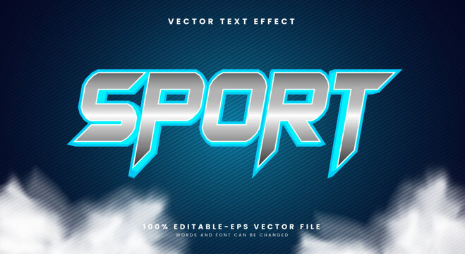 Sport 3d editable Text Effect Template Suitable for gaming style