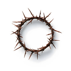 A crown of thorns top view isolated on a white background