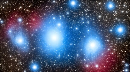 Fototapeta premium Stunning Cosmic Scene of Bright Stars Against Dark Galactic Background