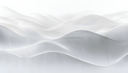 abstract background with white lines, Minimalist Digital Artwork of Soft Gray White Waves