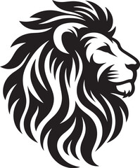 Lion head silhouette vector art illustration